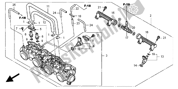 All parts for the Throttle Body of the Honda CBR 600 FA 2012