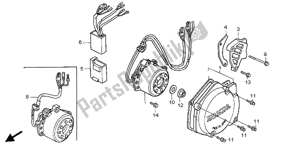 Todas las partes para Cubierta Izquierda Del Cárter de Honda CR 125R 1996