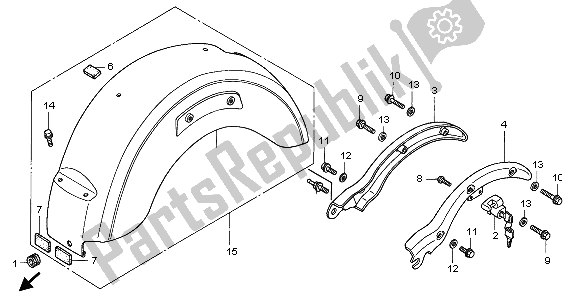 Todas las partes para Guardabarros Trasero de Honda VT 750C2 1998