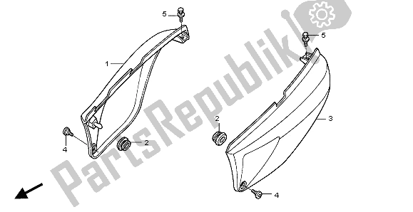 All parts for the Side Cover of the Honda XL 125V 2007