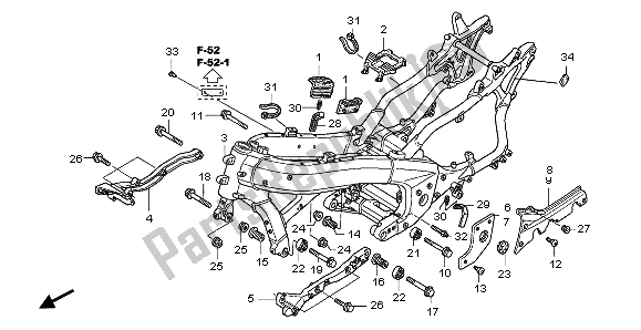 All parts for the Frame Body of the Honda GL 1800 2007