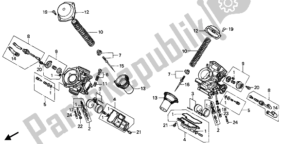 Tutte le parti per il Carburatore (parti Componenti) del Honda XRV 750 Africa Twin 1992