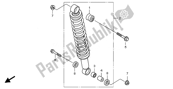 All parts for the Rear Cushion of the Honda TRX 420 FE Fourtrax Rancher 4X4 ES 2010