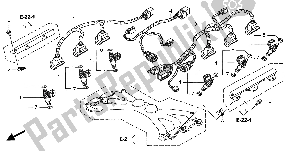 All parts for the Injector of the Honda GL 1800A 2001