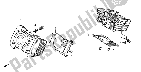 Tutte le parti per il Cilindro del Honda VT 125C 2006