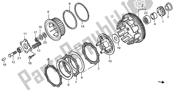 All parts for the Clutch of the Honda CBF 600N 2007