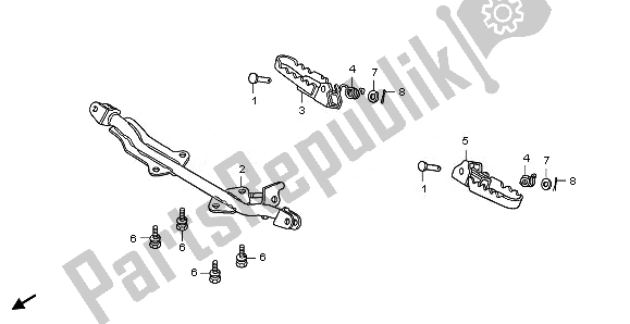 All parts for the Step of the Honda CRF 50F 2011
