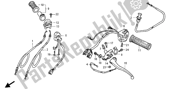 Toutes les pièces pour le Interrupteur Et Câble du Honda RVF 400R 1996