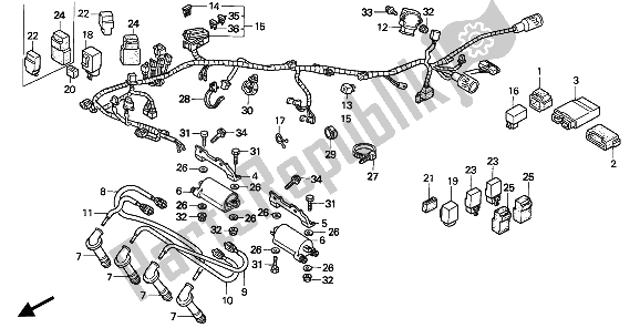 Todas as partes de Chicote De Fios do Honda CBR 900 RR 1994