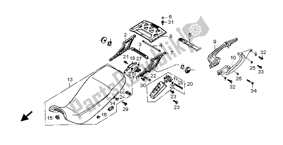 All parts for the Seat of the Honda XL 600V Transalp 1998