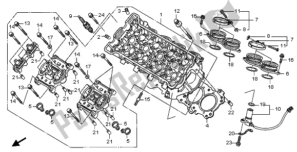 All parts for the Cylinder Head of the Honda CBR 600 RR 2008