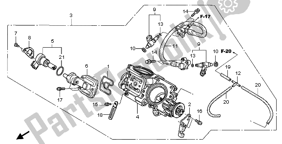 All parts for the Throttle Body of the Honda NT 700 VA 2006