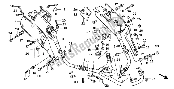 All parts for the Exhaust Muffler of the Honda XL 1000V 2003