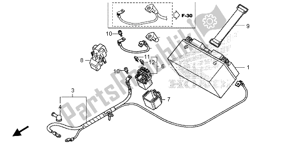 All parts for the Battery of the Honda CB 1000 RA 2013