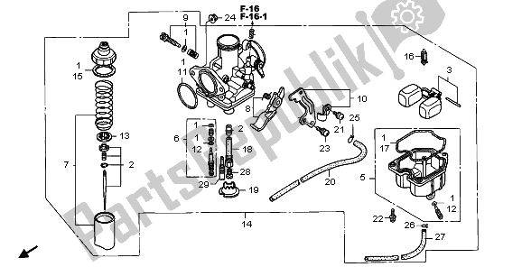 Todas las partes para Carburador de Honda TRX 250 EX Sporttrax 2003