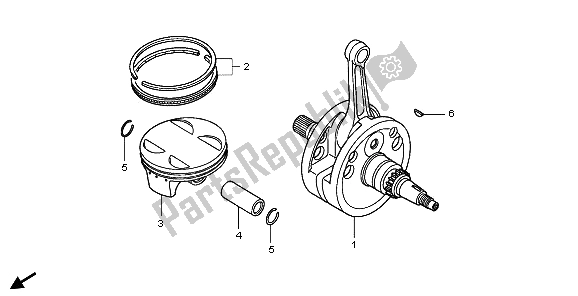 All parts for the Crankshaft & Piston of the Honda CRF 450R 2006