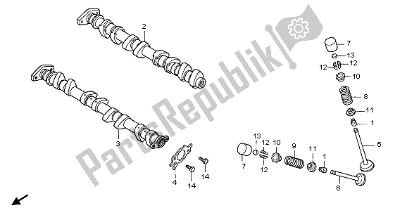 Toutes les pièces pour le Arbre à Cames Et Soupape du Honda CBR 600F 2007