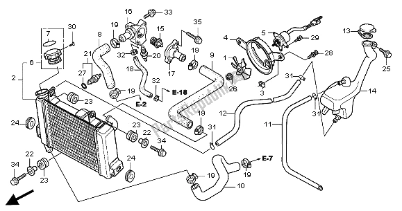 Alle onderdelen voor de Radiator van de Honda CBR 125R 2005