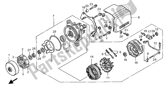 All parts for the Generator of the Honda GL 1500C 1997