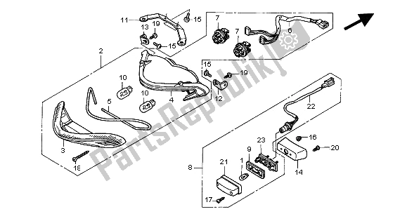 All parts for the Taillight of the Honda CB 900F Hornet 2002