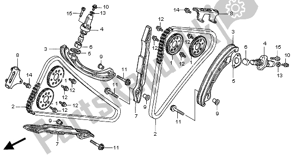 All parts for the Cam Chain & Tensioner of the Honda XL 1000V 2000