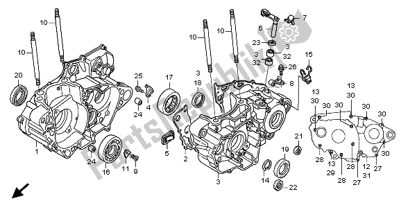 All parts for the Crankcase of the Honda CRF 450X 2011