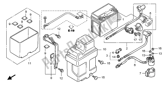 Tutte le parti per il Batteria del Honda TRX 450 ER 2007