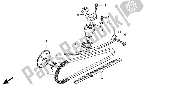 All parts for the Cam Chain & Tensioner of the Honda FES 125 2006