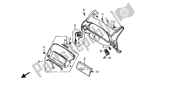 Tutte le parti per il Pannello Del Misuratore (uk) del Honda ST 1100 1991