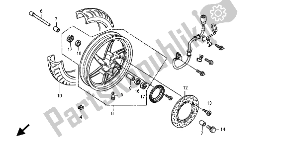 Tutte le parti per il Ruota Anteriore del Honda SH 300 2012