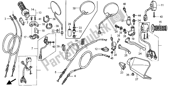 Tutte le parti per il Maniglia Leva E Interruttore E Cavo del Honda XR 250R 1996