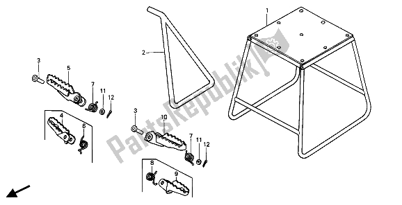 Todas las partes para Soporte Y Paso de Honda CR 125R 1986