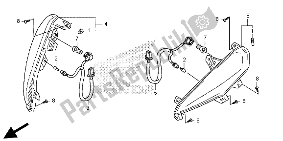 All parts for the Front Winker of the Honda SH 300 2013