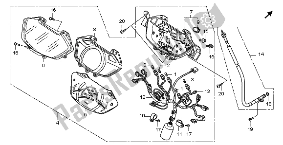 Tutte le parti per il Tachimetro (kmh) del Honda NHX 110 WH 2012