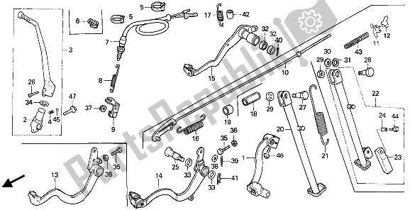 Todas las partes para Pedal De Freno Y Pedal De Cambio Y Caballete Lateral de Honda XR 600R 1991