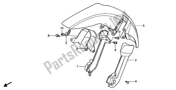 All parts for the Front Fender of the Honda XRV 750 Africa Twin 1993