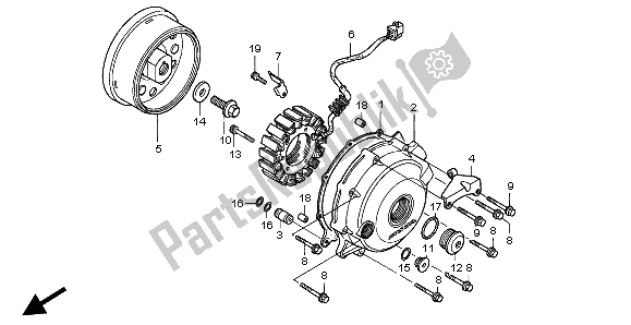 All parts for the Generator of the Honda XL 1000V 2004