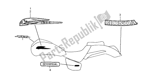 Todas as partes de Emblema E Marca do Honda VTX 1800C 2003