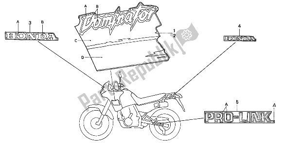 Tutte le parti per il Striscia E Segna del Honda NX 650 1991