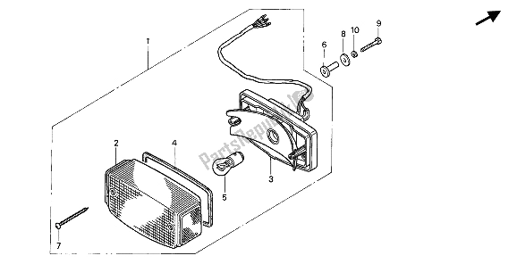 All parts for the Taillight of the Honda VF 750C 1994