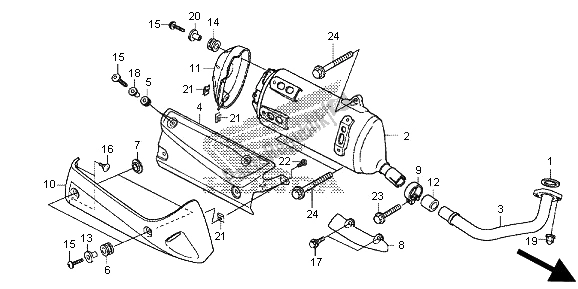 All parts for the Exhaust Muffler of the Honda SH 300A 2013