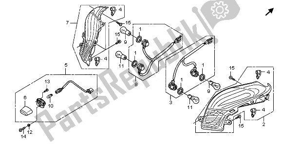 Alle onderdelen voor de Combinatielicht Achter van de Honda FES 125 2010