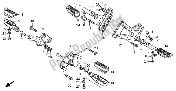 All parts for the Step of the Honda XRV 750 Africa Twin 1995