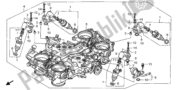 Wszystkie części do Korpus Przepustnicy (komplet) Honda RVF 750R 1996