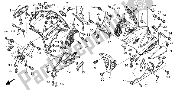 Todas las partes para Capucha Inferior de Honda ST 1300 2002