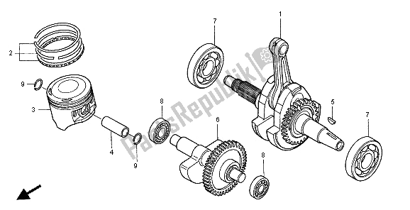 Toutes les pièces pour le Vilebrequin Et Piston du Honda XR 250R 1996