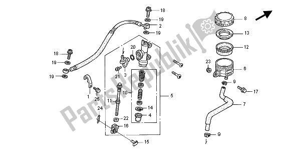 Tutte le parti per il Pompa Freno Posteriore del Honda CBR 600 FR 2001