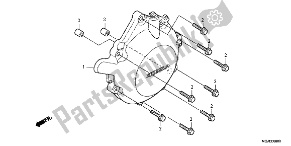 All parts for the A. C. Generator Cover of the Honda CBF 1000 FA 2012