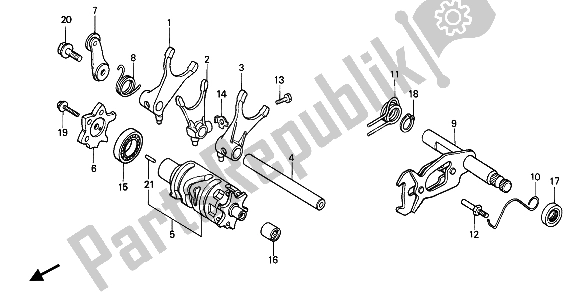 Todas as partes de Trocar Tambor do Honda XR 600R 1989