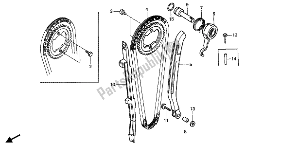 Todas las partes para Cadena De Levas Y Tensor de Honda XR 600R 1989